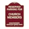 Signmission Reserved Parking for Church Members Unauthorized Vehicles Towed Away Alum, 24" x 18", BU-1824-23125 A-DES-BU-1824-23125 - alternate 1
